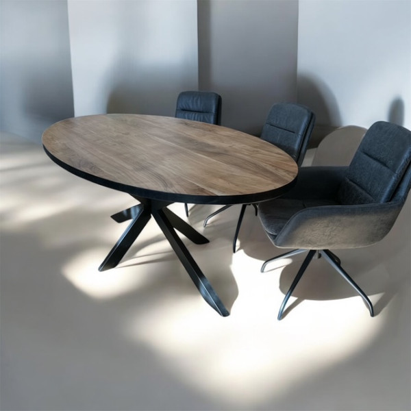 Ovale Akazie - Esstisch mit Holz oder Spidergestell - 220 cm !