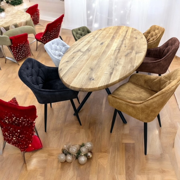 Eiche Massiv Esstisch Oval - 240 cm - mit abgerundeter Kante !